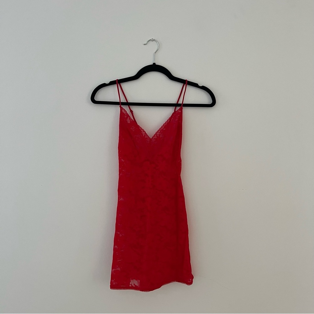 Victoria Secret Red Lace Slip Dress